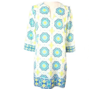 Hutch Medallion Shift Tunic Dress Size Medium 3/4 Sleeves